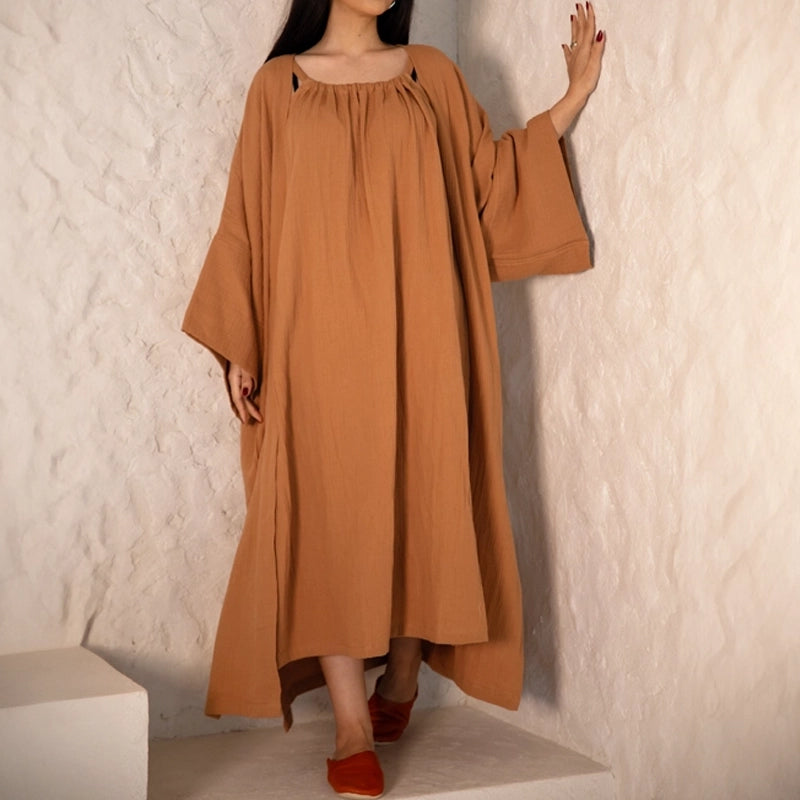 Fiona Halter Neck Long Dress - Brown