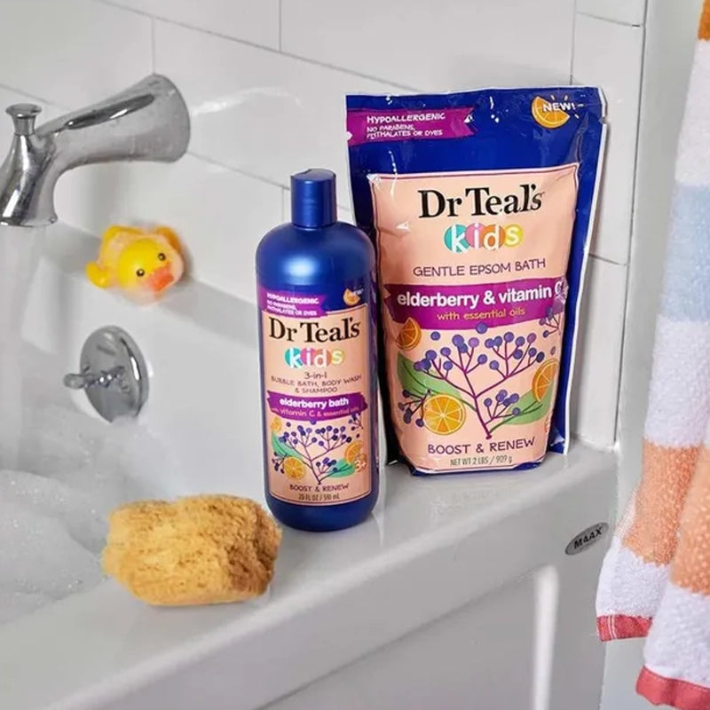 Kids Elderberry Bubble Bath Body Wash & Shampoo - 591ml