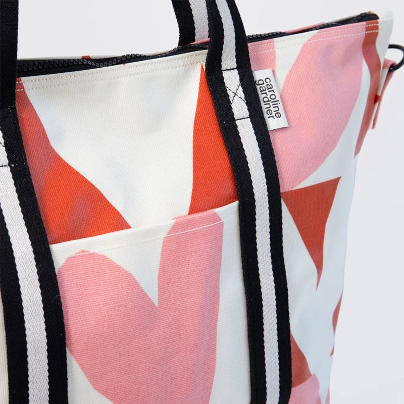 Pink & Orange Checkmate Hearts Weekend Bag - Coated Canvas Holdall