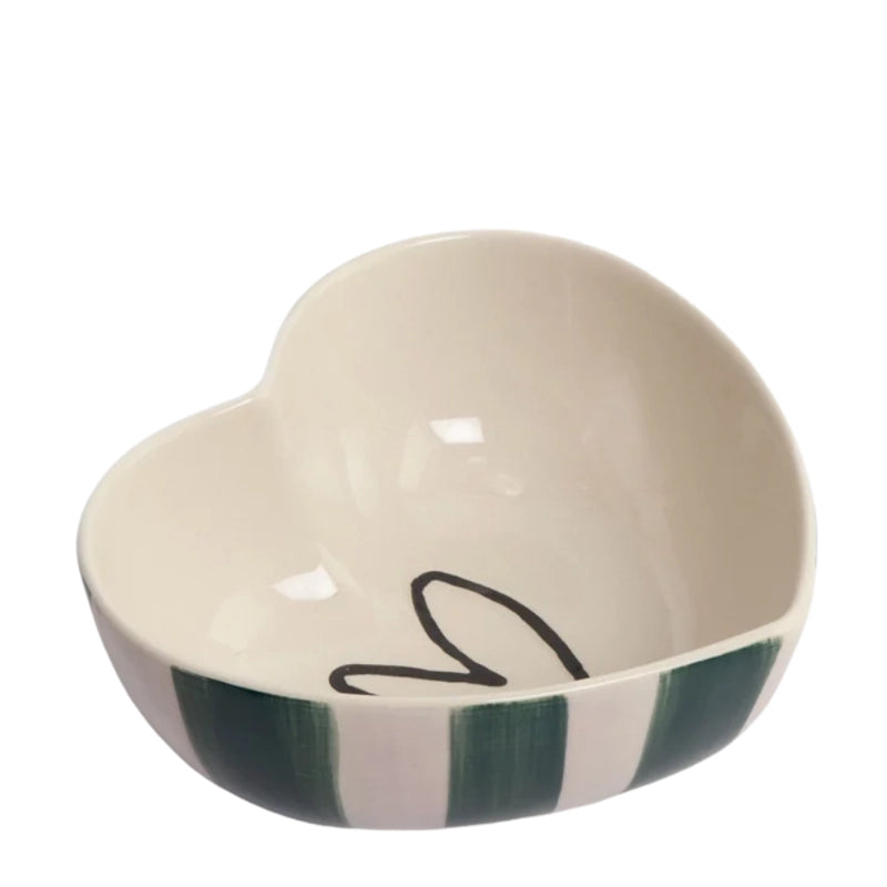 Stoneware Hand-Painted Heart Trinket Dish