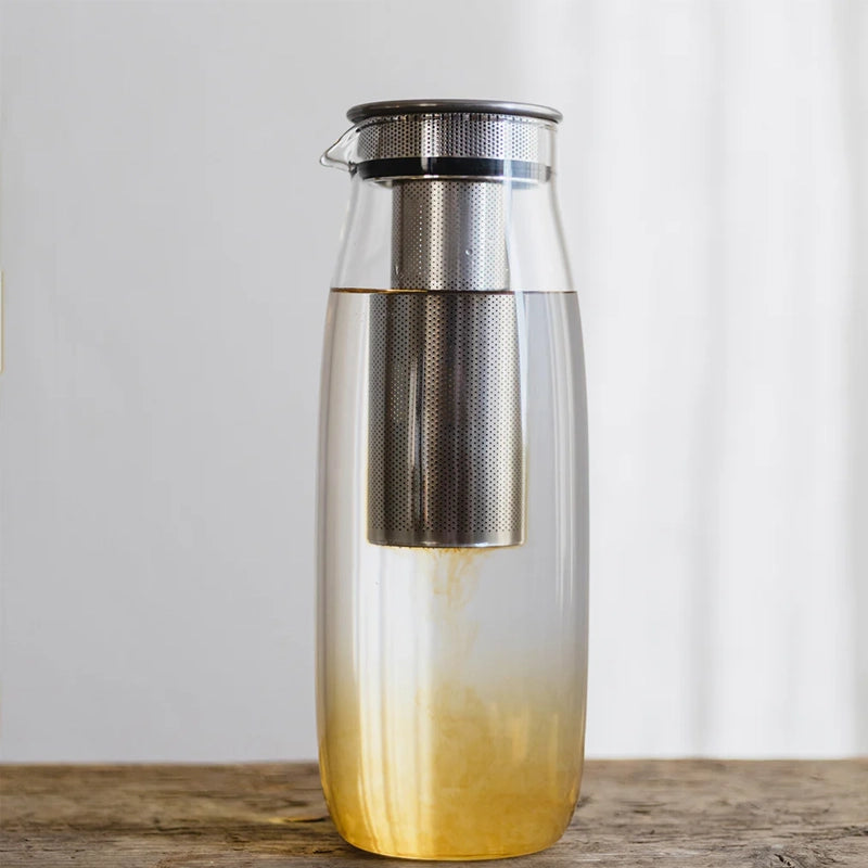 Unitea Cold Brew Glass Carafe with Lid & Strainer - 1.1L