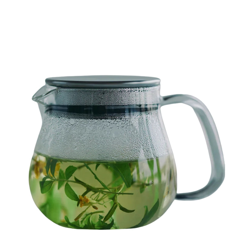 Unitea One Touch Heat-Resistant Glass Teapot with Strainer