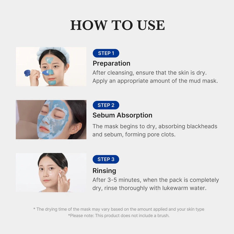 Zero Pore Blackhead Mud Facial Mask for Deep Pore Care - 100g