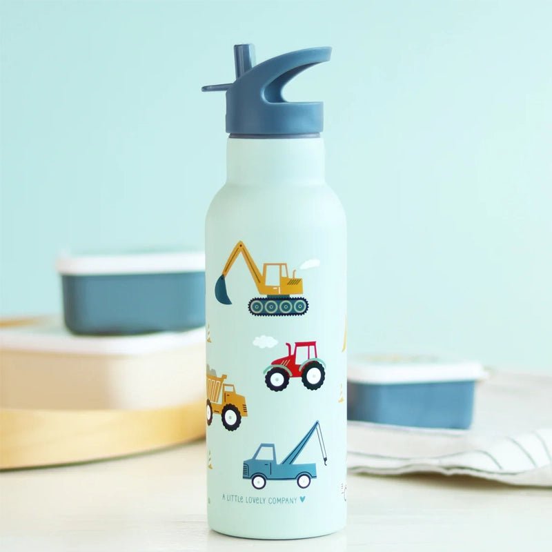 A LITTLE LOVELY COMPANY Stainless Steel Kids Water Bottle with All - Over Print - 500 ml in Kuwait - Waha Lifestyle