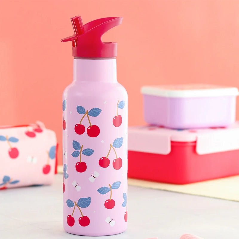 A LITTLE LOVELY COMPANY Stainless Steel Kids Water Bottle with All - Over Print - 500 ml in Kuwait - Waha Lifestyle