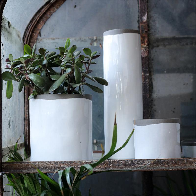 Also Home Recycled Ceramic Clay Tall Cylinder Vase - Waha Lifestyle