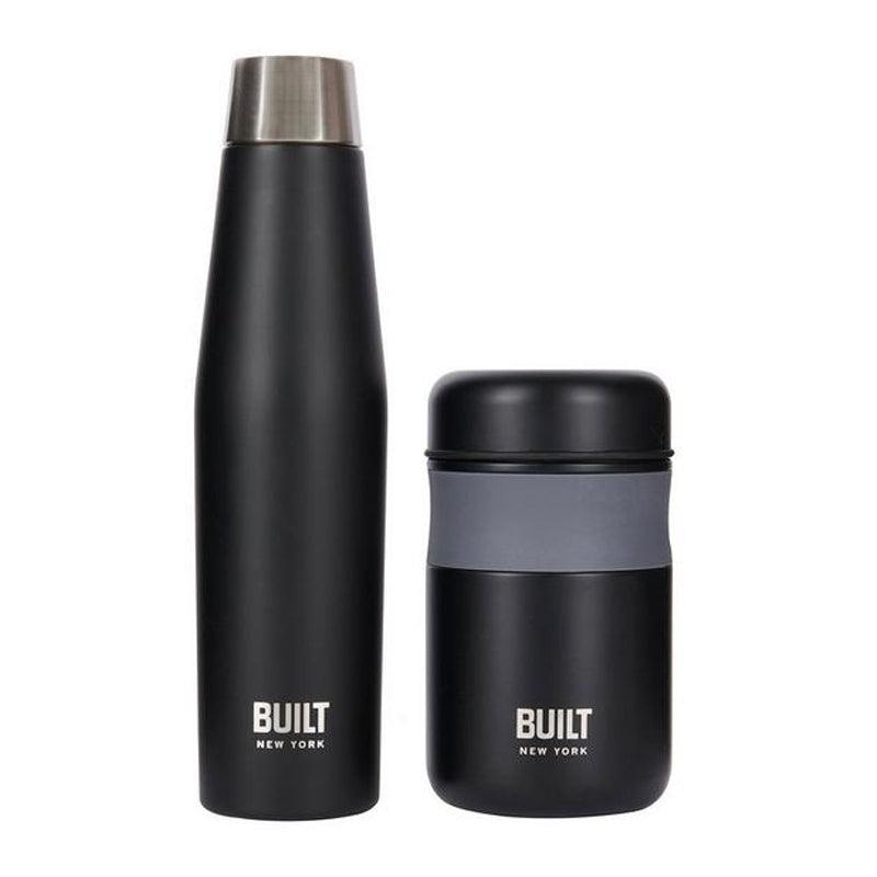 Apex Insulated Water Bottle & Food Flask Set - Black - Waha Lifestyle