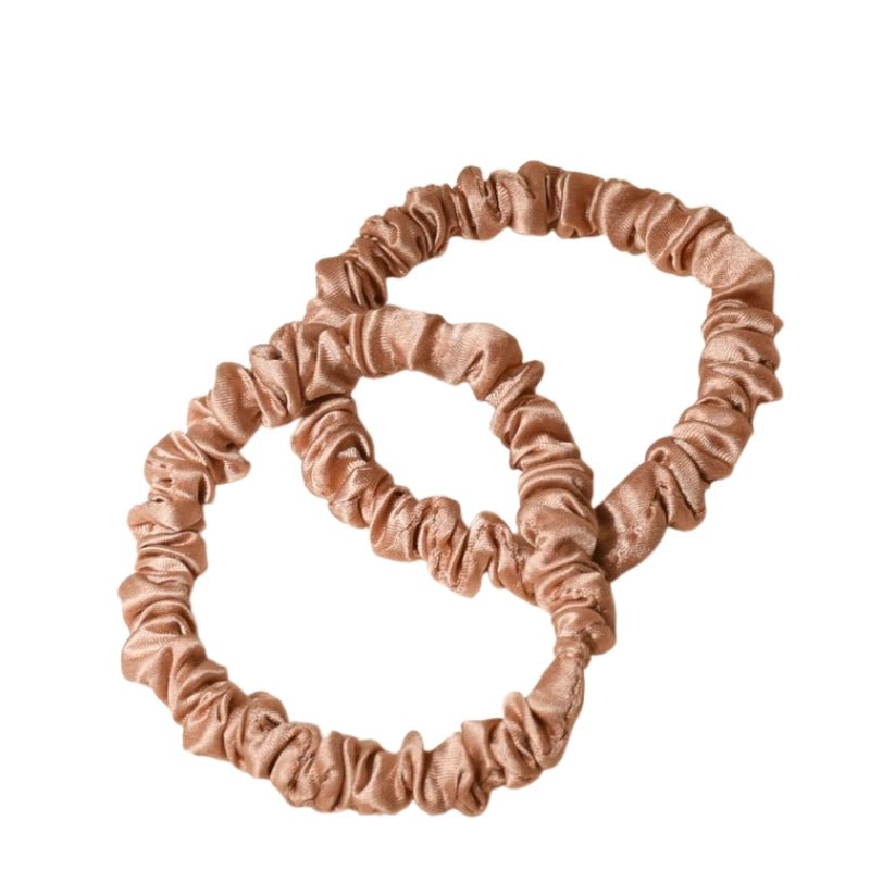 Silk Elasticated Hair Scrunchies - Pack Of 2