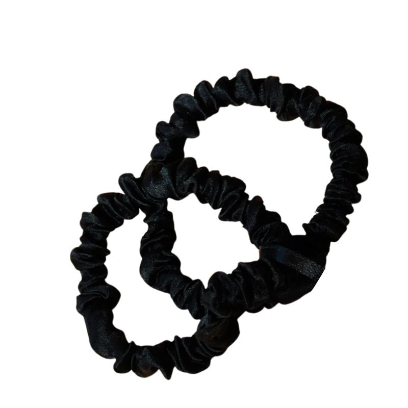 Silk Elasticated Hair Scrunchies - Pack Of 2