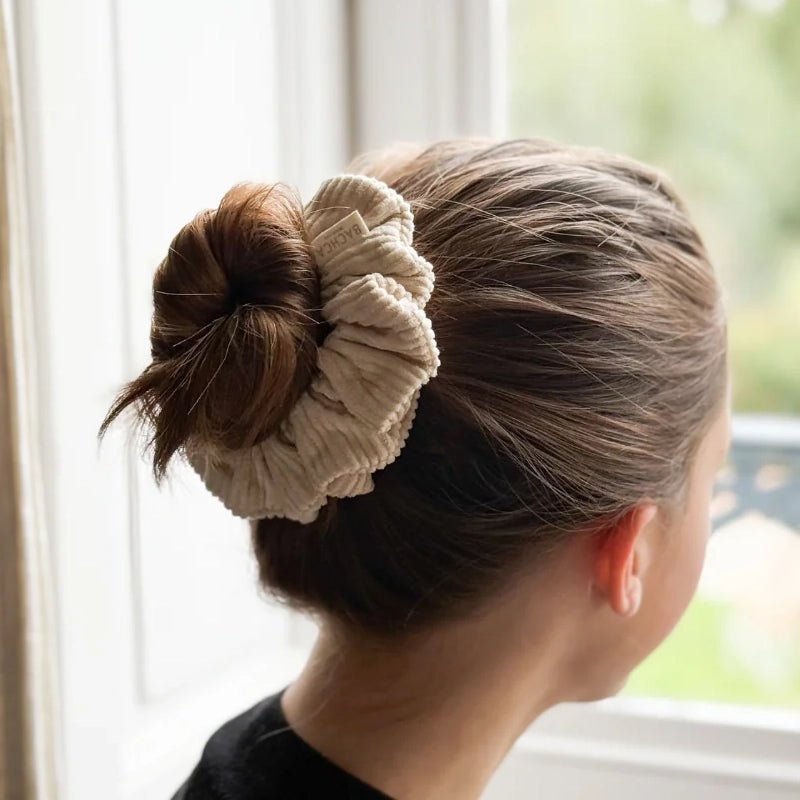 Velvet Corduroy Hair Scrunchie - Sand