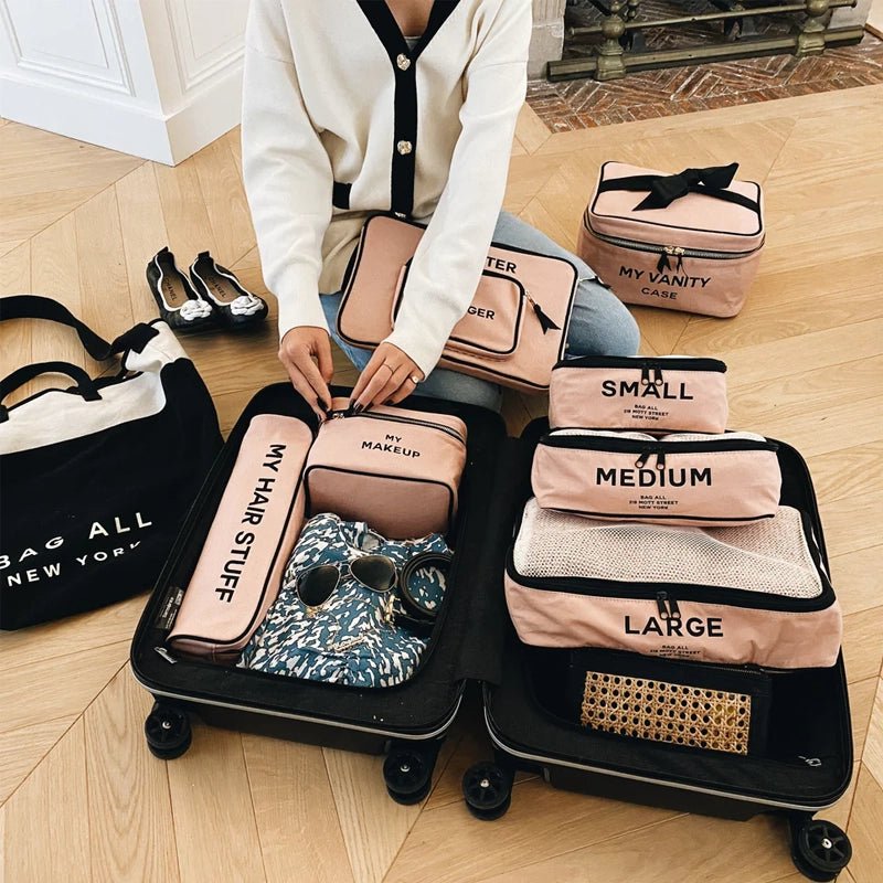 BAG - ALL Cotton Travel Organizer For Clothes - 3pcs - Waha Lifestyle - Kuwait