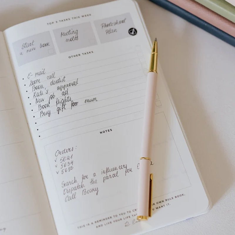 Black Ink Ballpoint Pen with Gold Detailing - Waha Lifestyle