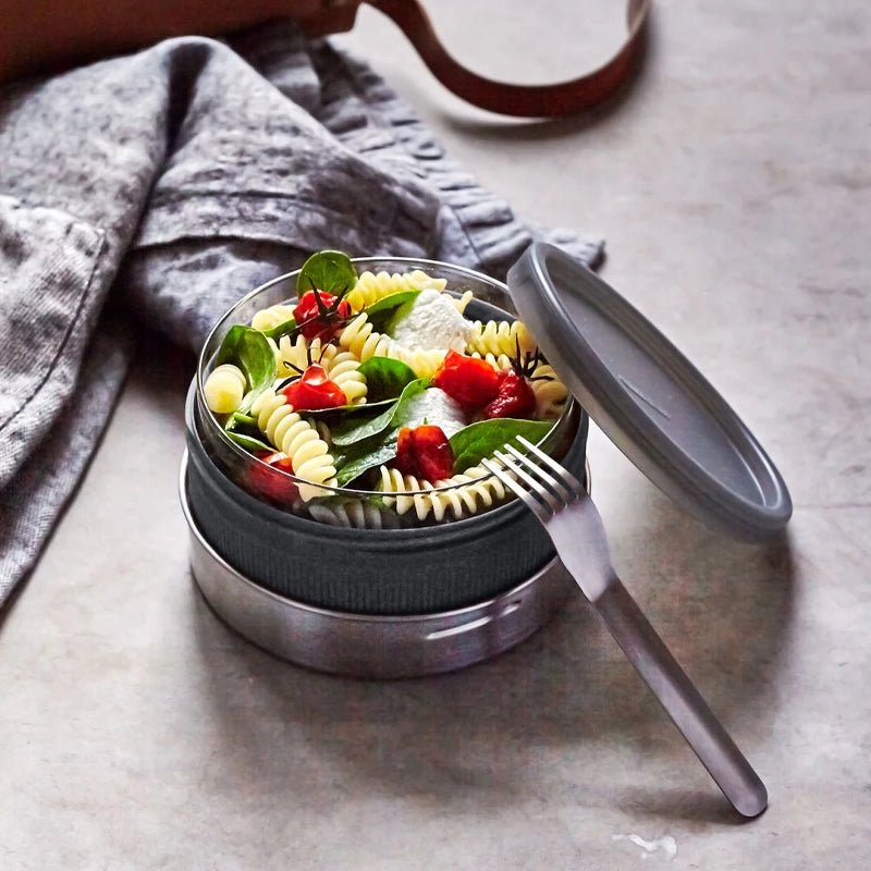 Leakproof Glass Lunch Bowl with Protective Case - Slate