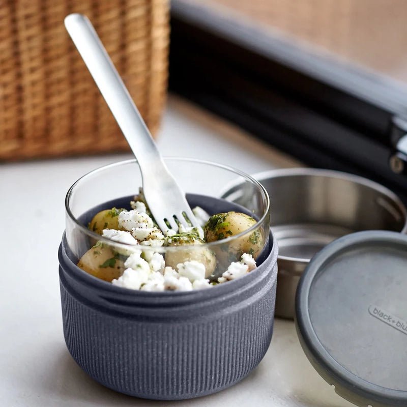 Leakproof Glass Lunch Pot with Protective Case - Large - Slate