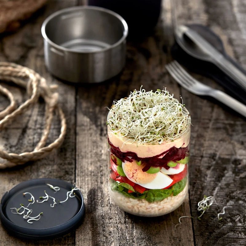 Leakproof Glass Lunch Pot with Protective Case - Small - Slate