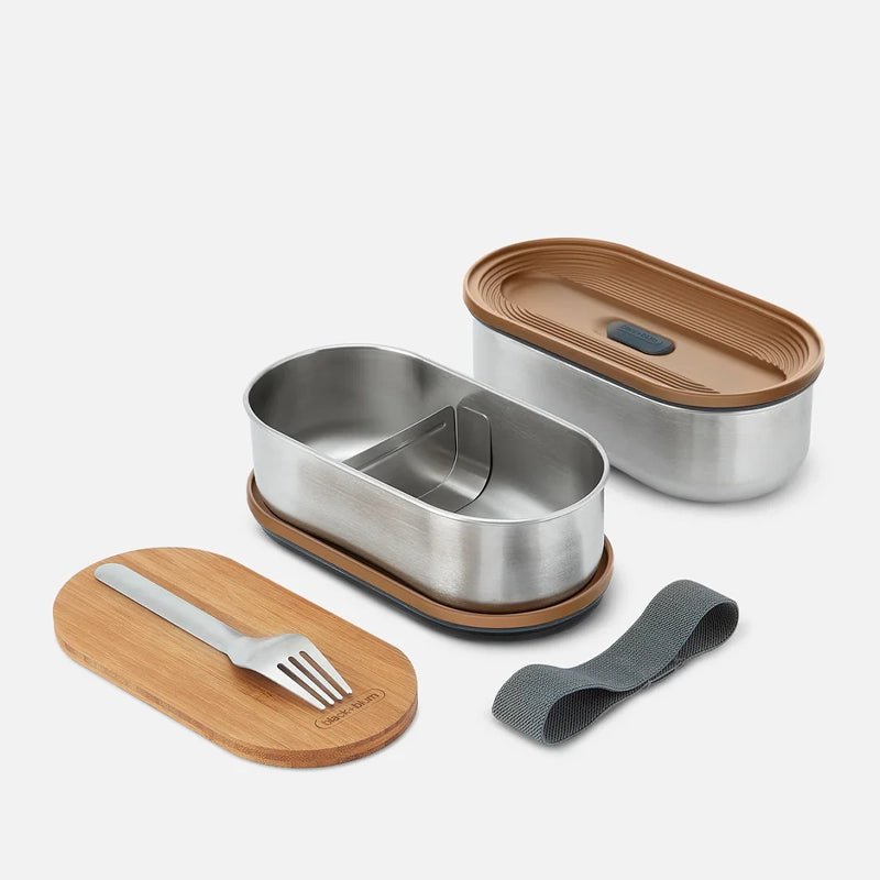 Stainless Steel Leakproof Bento Box with Bamboo Lid - 2x500ml
