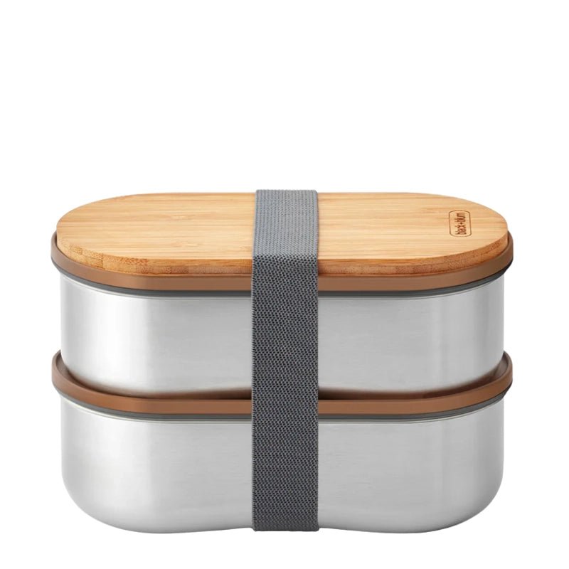 Stainless Steel Leakproof Bento Box with Bamboo Lid - 2x500ml