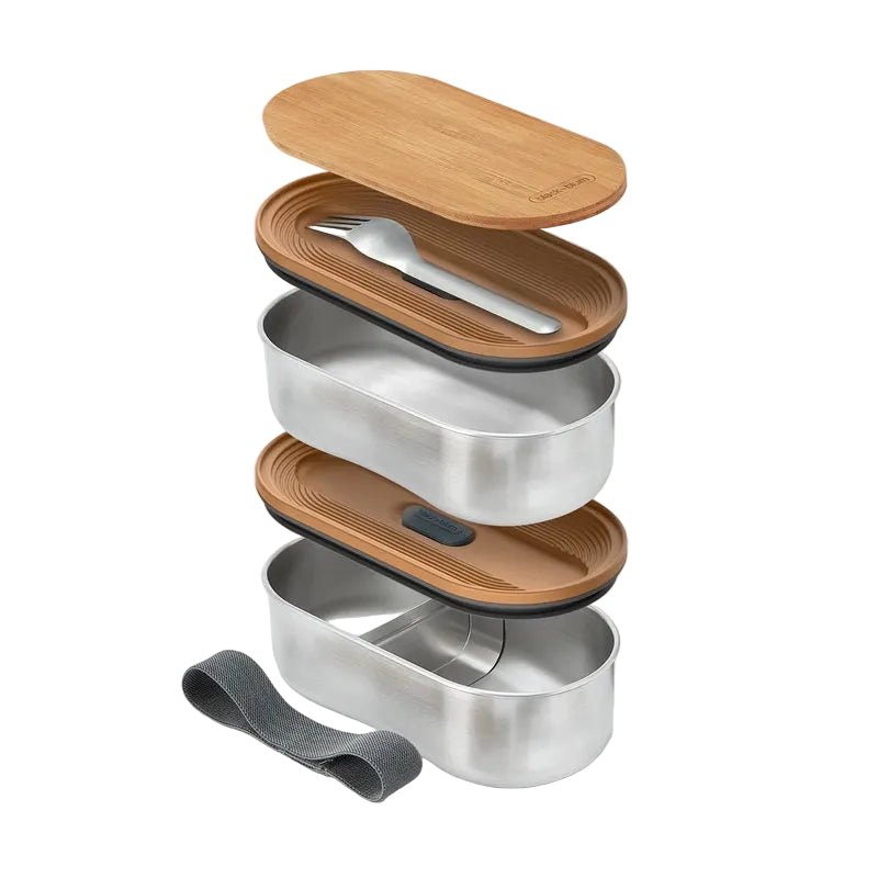 Stainless Steel Leakproof Bento Box with Bamboo Lid - 2x500ml