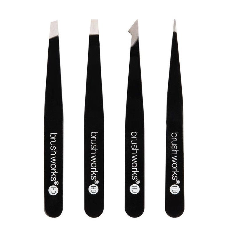 Precision Tweezer Set for Eyebrows, Lashes & Ingrown Hairs - 4pcs