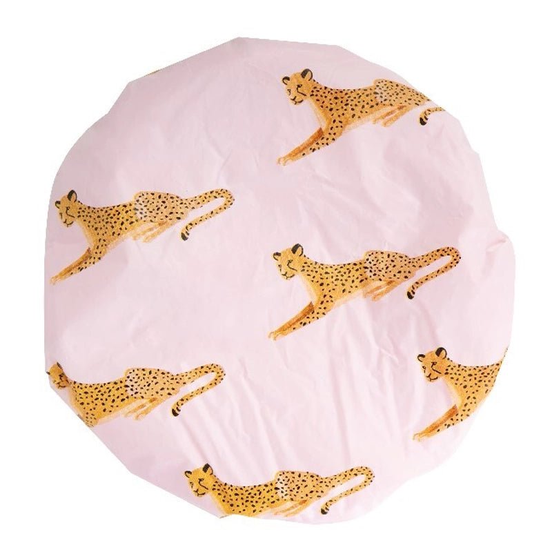 Reversible Microfibre Shower Cap - Leopard Print