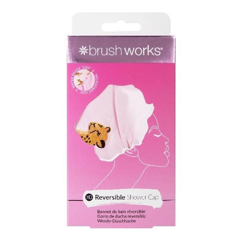 Reversible Microfibre Shower Cap - Leopard Print