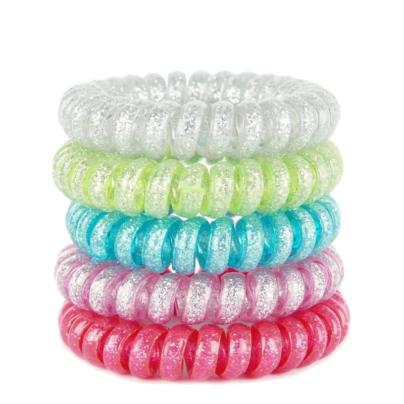 Wonder Bobbles Large Spiral Hair Ties for Thick Hair - 5pcs