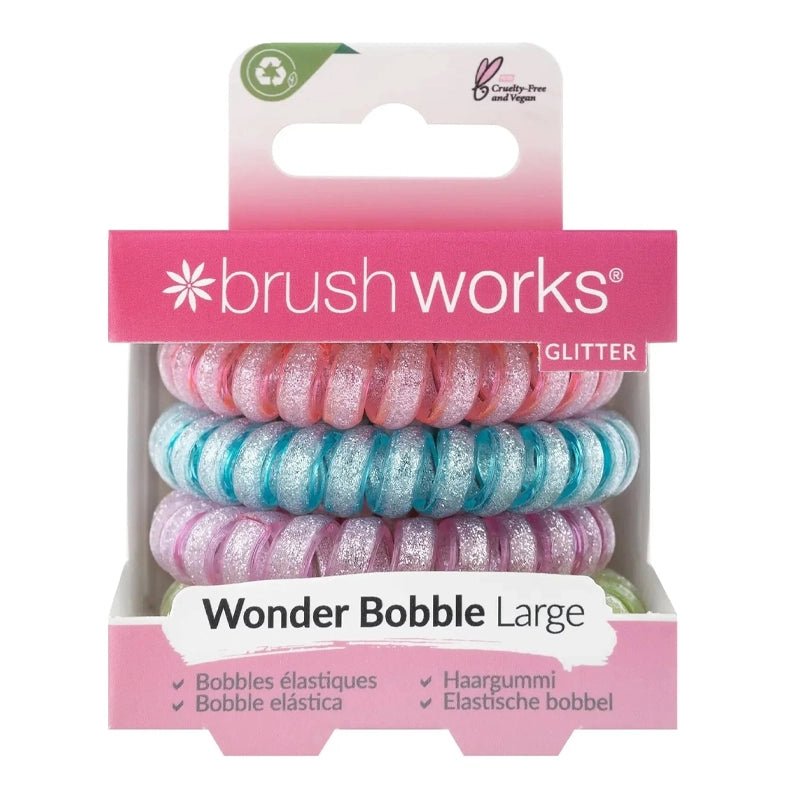 Wonder Bobbles Large Spiral Hair Ties for Thick Hair - 5pcs