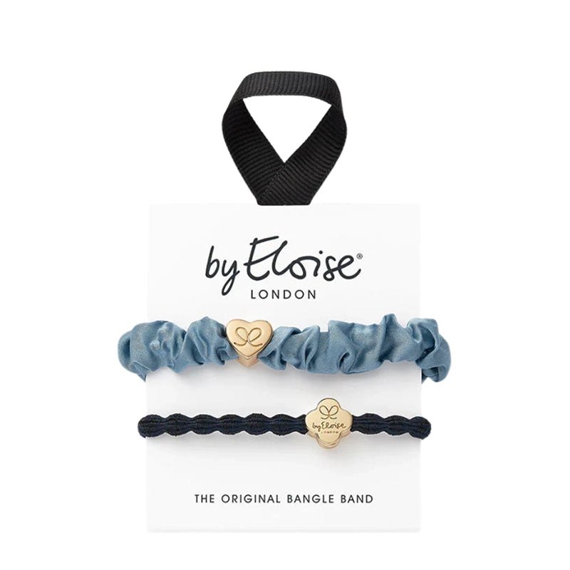 Hair/ Wrist Band Set - Blue Hues - 2pcs