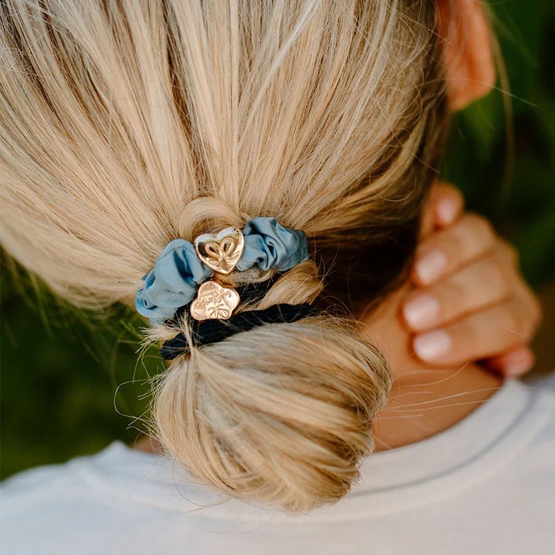 Hair/ Wrist Band Set - Blue Hues - 2pcs