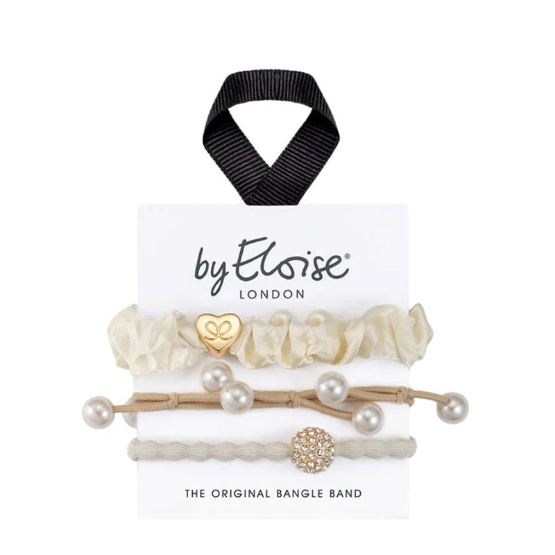 Hair/ Wrist Band Set - White Party - 3pcs