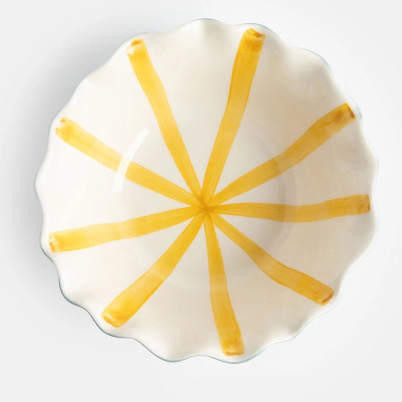Hand-painted Scalloped Ceramic Cereal Bowl