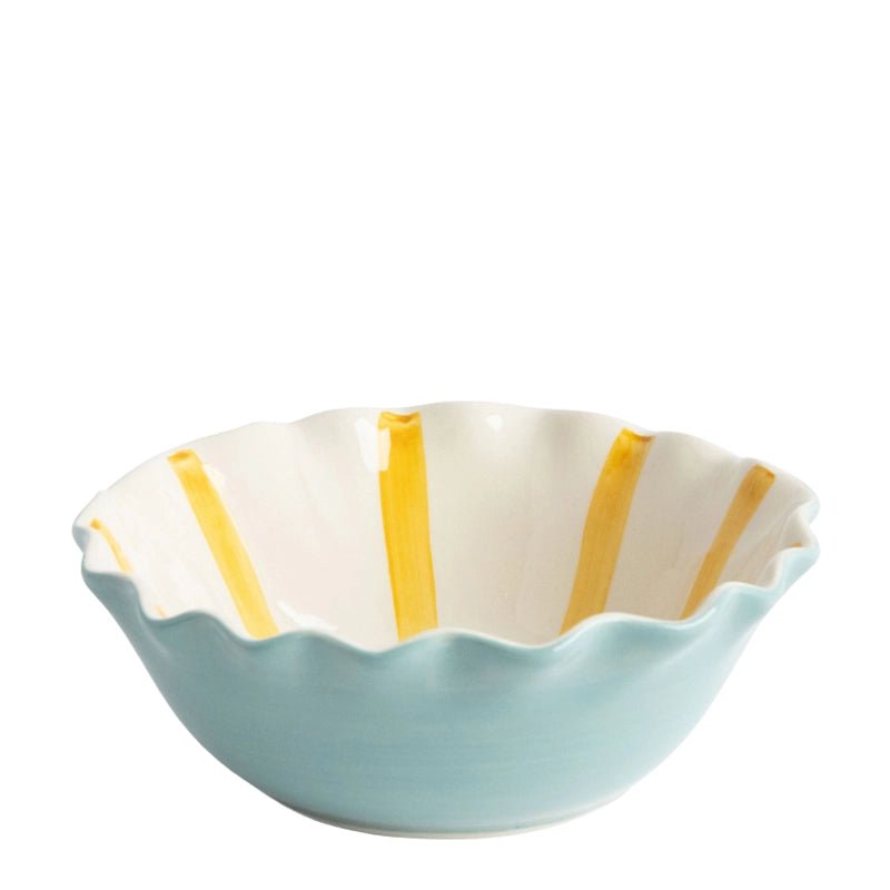 Hand-painted Scalloped Ceramic Cereal Bowl