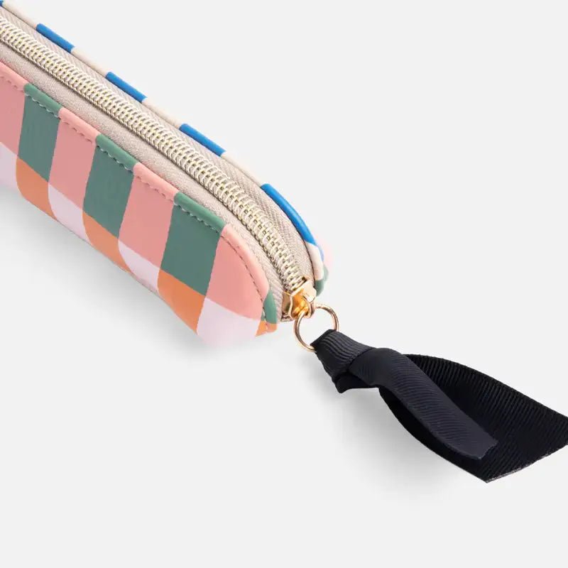 CAROLINE GARDNER Slim Pencil / Makeup Case with Monochrome Stripe Lining in Kuwait - Waha Lifestyle