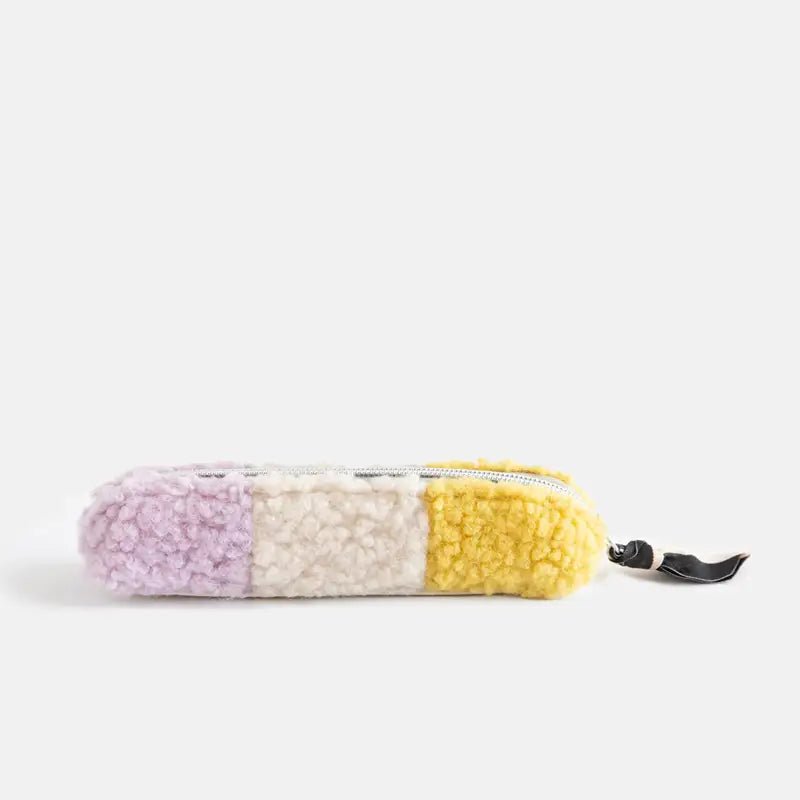 Slim Pencil / Makeup Case with Monochrome Stripe Lining