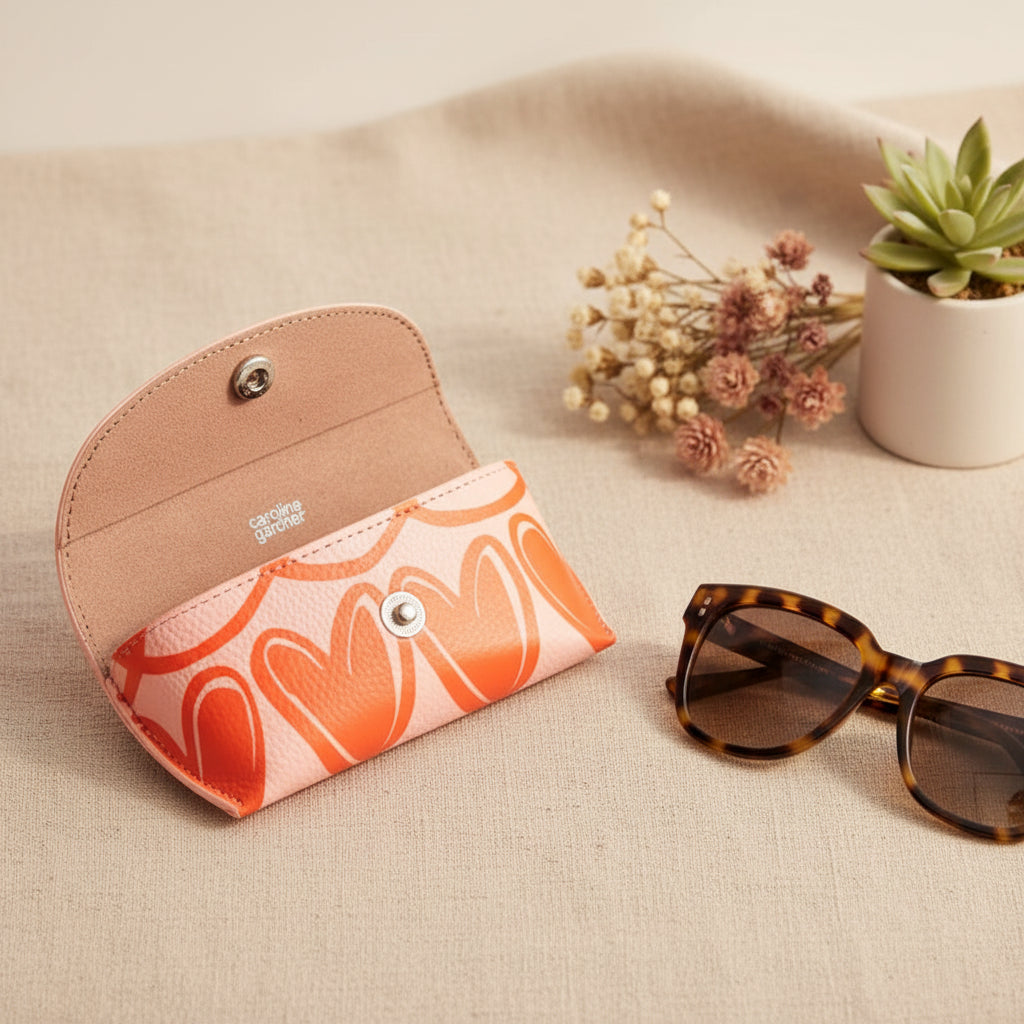 Soft Leather Glasses Case with Flap