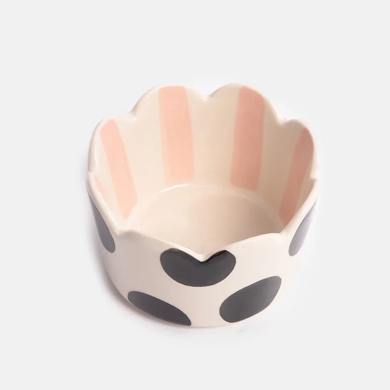 Stoneware Hand-Painted Scalloped Trinket Dish