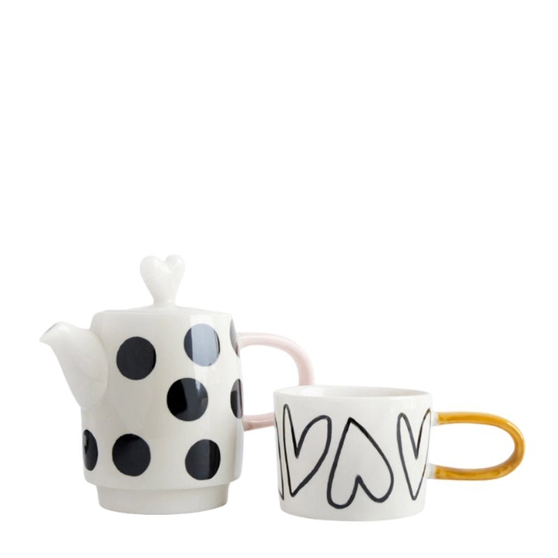 Tea For One Ceramic Teapot and Cup Set