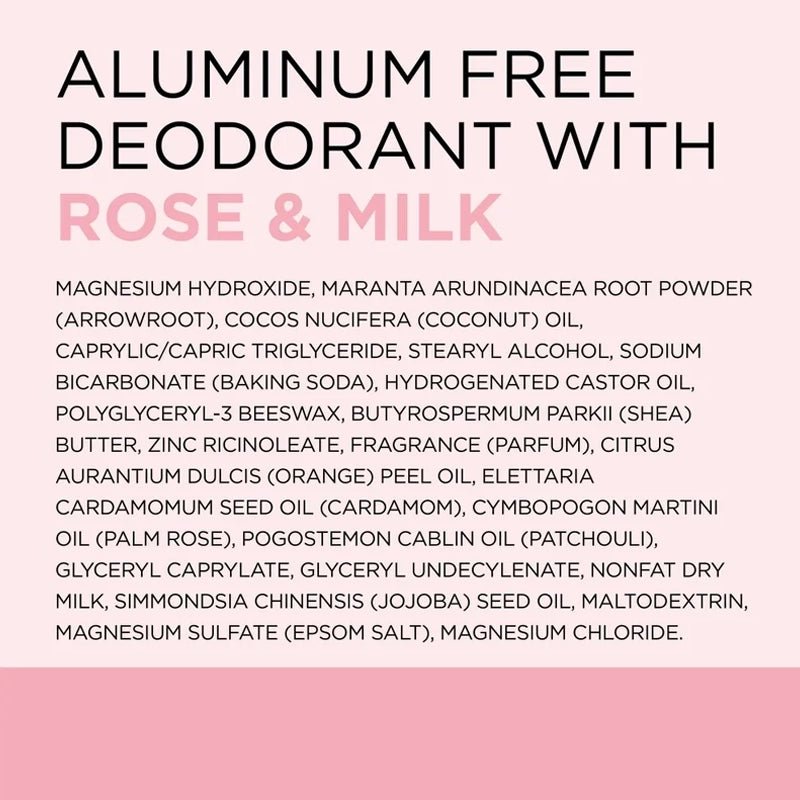 Aluminum Free Deodorant with Rose & Milk - 75g