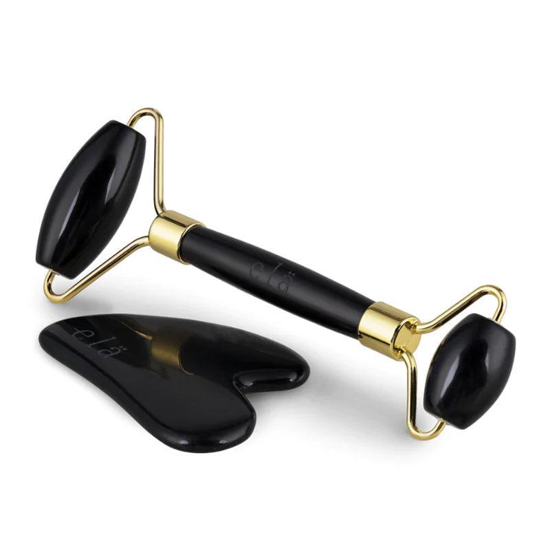 Ela Life Black Obsidian Gua Sha & Roller Set - Waha Lifestyle