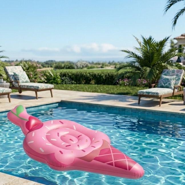 FLAMINGUEO Gueo Kids Inflatable Ice Cream Scoop Pool Float in Kuwait - Waha Lifestyle