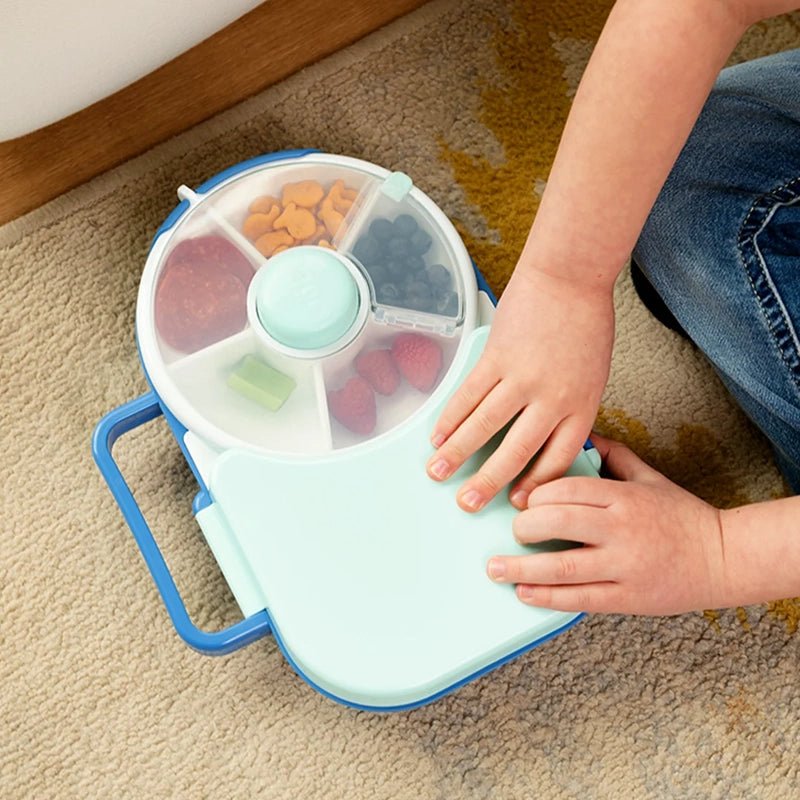 2-in-1 Bento Style Kids Lunchbox with Removable Snack Spinner Flip