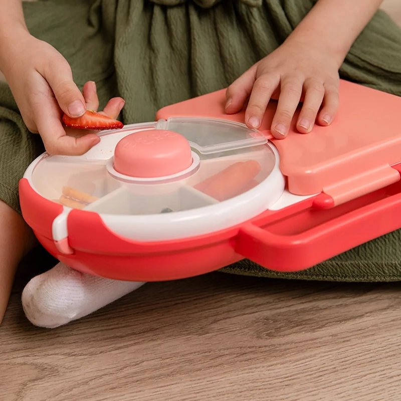 2-in-1 Bento Style Kids Lunchbox with Removable Snack Spinner Flip