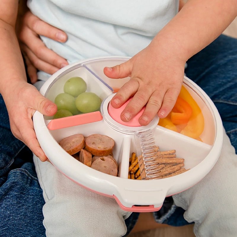 Large Snack Spinner Container for Kids with Compartments