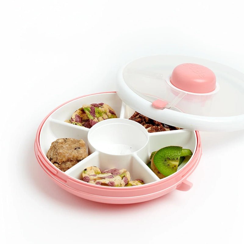 Leakproof Spinner Flip Snack Container for Kids - 5 Compartments
