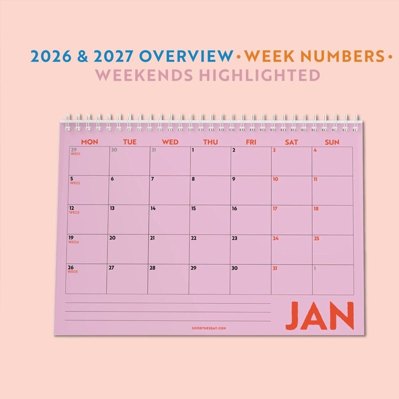 2026 Desk Calendar - A5