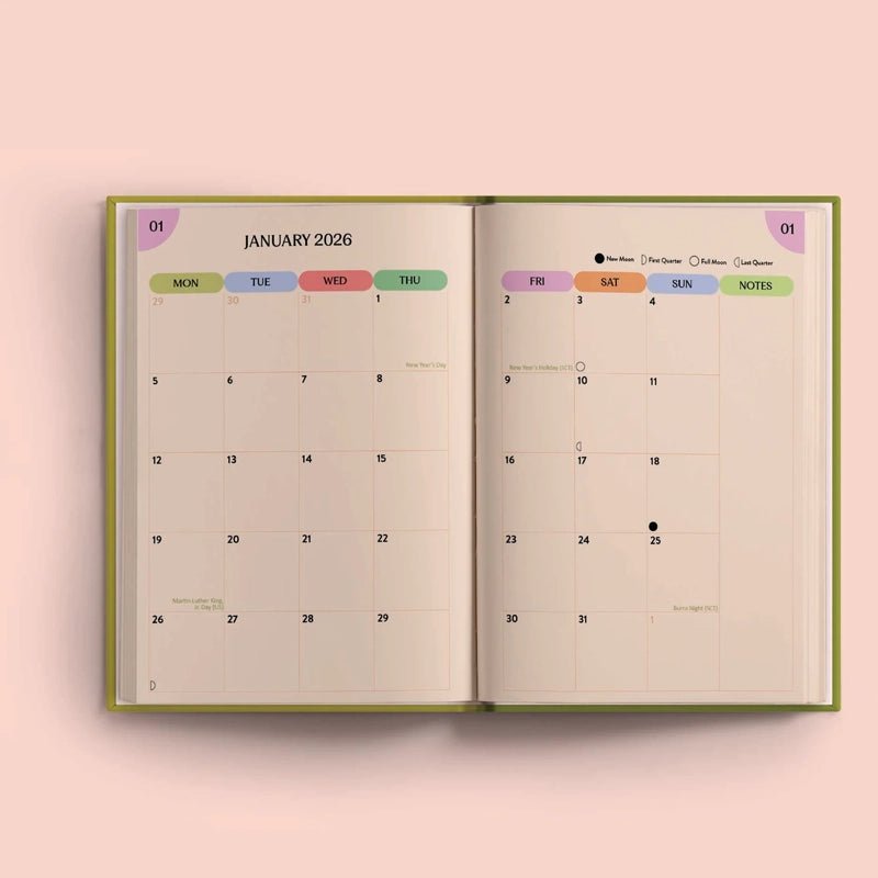 2026 Hardcover Week to View Diary - A5