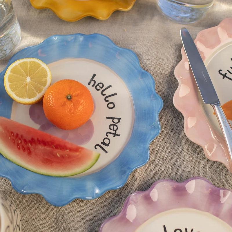 Hand - painted Glazed Ceramic Plate - Waha Lifestyle