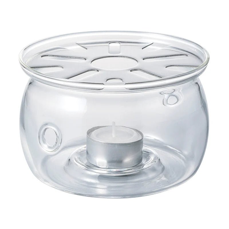 Heatproof Glass Tea Warmer with Stainless Steel Plate & Candle - 12.5cm