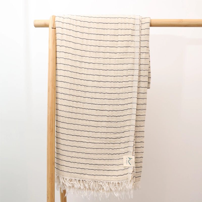 HAWA Alice Cotton Striped Throw/Blanket - Waha Lifestyle - Kuwait