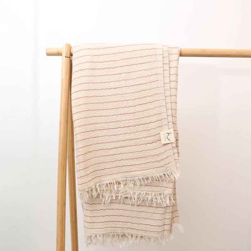 HAWA Alice Cotton Striped Throw/Blanket - Waha Lifestyle - Kuwait